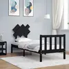 Image de vidaXL Cadre de lit sans matelas noir bois de pin massif