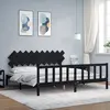 Image de vidaXL Cadre de lit sans matelas noir 200x200 cm bois massif de pin