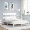 Image de vidaXL Cadre de lit sans matelas blanc bois de pin massif