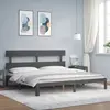 Image de vidaXL Cadre de lit sans matelas gris 200x200 cm bois massif de pin