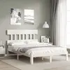 Image de vidaXL Cadre de lit sans matelas blanc bois de pin massif