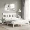 Image de vidaXL Cadre de lit sans matelas blanc 140x190 cm bois de pin massif