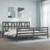 Image de vidaXL Cadre de lit sans matelas gris 200x200 cm bois massif