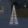 Image de vidaXL Sapin de Noël à LED sur mât de drapeau 200 LED blanc 180 cm