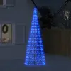 Image de vidaXL Sapin de Noël à LED sur mât de drapeau 550 LED bleu 300 cm