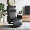 Image de vidaXL Fauteuil inclinable de massage repose-pieds noir similicuir