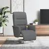 Image de vidaXL Fauteuil inclinable de massage et repose-pieds gris foncé tissu