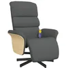 Image de vidaXL Fauteuil inclinable de massage et repose-pieds gris foncé tissu