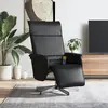 Image de vidaXL Fauteuil inclinable de massage repose-pieds noir similicuir