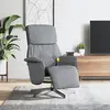 Image de vidaXL Fauteuil inclinable de massage et repose-pieds gris clair tissu