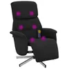 Image de vidaXL Fauteuil inclinable de massage avec repose-pieds noir tissu
