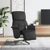 Image de vidaXL Fauteuil inclinable de massage avec repose-pieds noir tissu