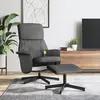 Image de vidaXL Fauteuil de massage inclinable et repose-pieds gris foncé tissu