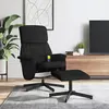 Image de vidaXL Fauteuil de massage inclinable avec repose-pied noir tissu