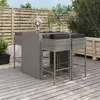 Image de vidaXL Ensemble de bar de jardin 5 pcs avec coussins gris poly rotin