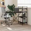 Image de vidaXL Bureau d'ordinateur avec étagères noir 120x47x109 cm