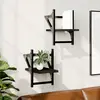 Image de vidaXL Étagères murales avec barres 2 pcs noir 20x25x30 cm