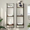 Image de vidaXL Étagère murale 3 niveaux chêne fumé 30x25x100cm bois ingénierie
