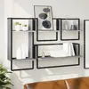 Image de vidaXL Ensemble d'étagères murales avec barres 4 pcs sonoma gris