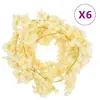 Image de vidaXL Guirlandes de fleurs 6 pcs champagne 180 cm