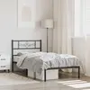 Image de vidaXL Cadre de lit métal sans matelas avec tête de lit noir 90x190 cm