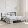 Image de vidaXL Cadre de lit métal sans matelas avec tête de lit noir 183x213cm