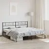 Image de vidaXL Cadre de lit métal sans matelas avec tête de lit noir 193x203cm