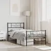 Image de vidaXL Cadre de lit métal sans matelas avec pied de lit noir 100x190cm