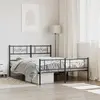 Image de vidaXL Cadre de lit métal sans matelas avec pied de lit noir 140x190cm