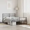 Image de vidaXL Cadre de lit métal sans matelas avec pied de lit noir 150x200cm