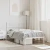 Image de vidaXL Cadre de lit métal sans matelas avec tête de lit blanc 75x190cm