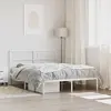Image de vidaXL Cadre de lit métal sans matelas et tête de lit blanc 140x200 cm