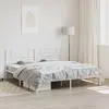 Image de vidaXL Cadre de lit métal sans matelas et tête de lit blanc 200x200 cm