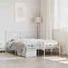 Image de vidaXL Cadre de lit métal sans matelas et pied de lit blanc 150x200 cm