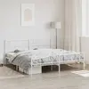 Image de vidaXL Cadre de lit métal sans matelas et pied de lit blanc 193x203 cm