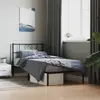 Image de vidaXL Cadre de lit métal sans matelas avec tête de lit noir 90x190 cm