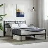 Image de vidaXL Cadre de lit métal sans matelas avec tête de lit noir 120x190cm