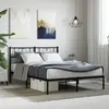 Image de vidaXL Cadre de lit métal sans matelas et tête de lit noir 160x200 cm