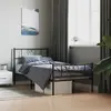Image de vidaXL Cadre de lit métal sans matelas avec pied de lit noir 75x190 cm