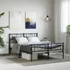 Image de vidaXL Cadre de lit métal sans matelas avec pied de lit noir 150x200cm