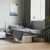 Image de vidaXL Cadre de lit métal sans matelas avec tête de lit blanc 75x190cm