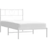 Image de vidaXL Bedframe met hoofdbord metaal wit 107x203 cm