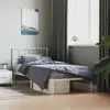 Image de vidaXL Cadre de lit métal sans matelas et tête de lit blanc 107x203 cm