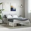 Image de vidaXL Cadre de lit métal sans matelas et tête de lit blanc 140x190 cm