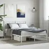 Image de vidaXL Cadre de lit métal sans matelas et tête de lit blanc 150x200 cm