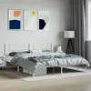Image de vidaXL Cadre de lit métal sans matelas et tête de lit blanc 180x200 cm