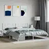 Image de vidaXL Cadre de lit métal sans matelas et tête de lit blanc 183x213 cm