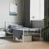 Image de vidaXL Cadre de lit métal sans matelas et pied de lit blanc 100x190 cm