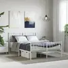 Image de vidaXL Cadre de lit métal sans matelas et pied de lit blanc 160x200 cm