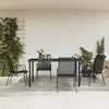 Image de vidaXL Ensemble à manger de jardin 5 pcs noir textilène et acier